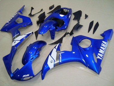 Bleu Blanc OEM Style Carénage Moto Yamaha YZF R6 2003-2004 Pas Chère