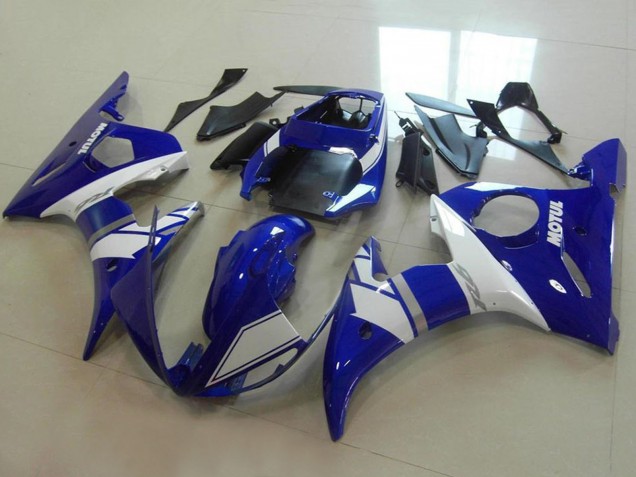 Bleu Blanc Argent Carénage Moto Yamaha YZF R6 2003-2004