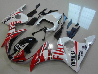 Blanc Rouge Fiat Michelin Motul Carénage Moto Yamaha YZF R6 2003-2004 Pas Chère