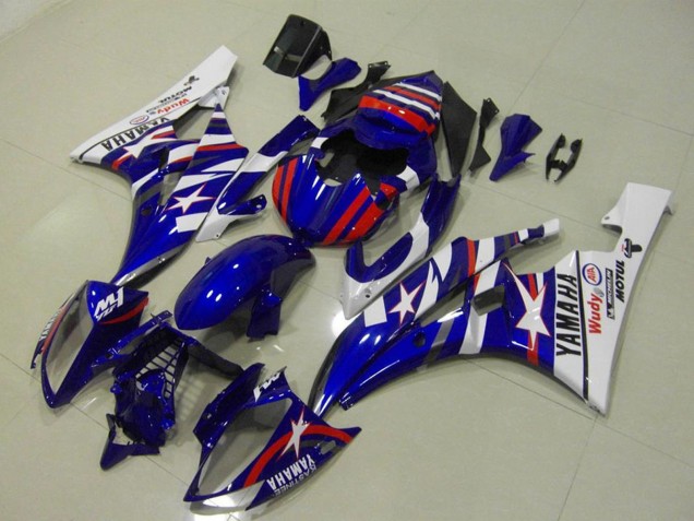 Blanc Bleu Rouge Motul Michelin Carénage Moto Yamaha YZF R6 2006-2007