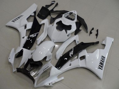 Blanc Noir Brillant Carénage Moto Yamaha YZF R6 2006-2007 Pas Chère