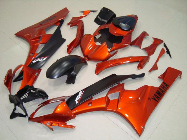 Orange Noir Mat Carénages Moto Yamaha YZF R6 2006-2007
