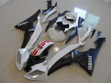 Blanc Rouge Noir Mat Kits Carénages Moto ABS Yamaha YZF R6 2008-2016 Pas Chère