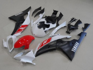 Blanc Rouge Noir Mat Kits Carénages Moto Yamaha YZF R6 2008-2016 Pas Chère