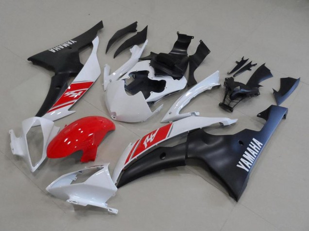 Blanc Rouge Noir Mat Kits Carénages Moto Yamaha YZF R6 2008-2016