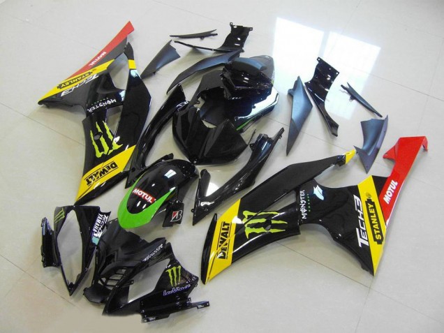 Jaune Rouge Noir Brillant Vert Monstre Motul Carénages Moto Yamaha YZF R6 2008-2016