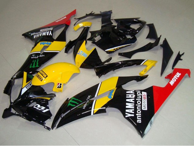 Jaune Rouge Noir Brillant Vert Monstre Motul Carénage Moto Yamaha YZF R6 2008-2016