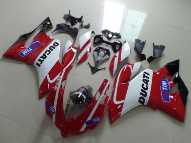 Blanc Rouge Tim Carénage Moto Ducati 1199 2011-2014 Pas Chère