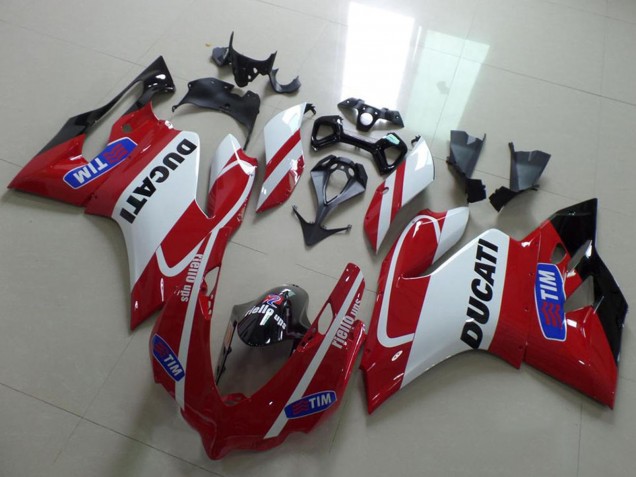Blanc Rouge Tim Carénage Moto Ducati 1199 2011-2014