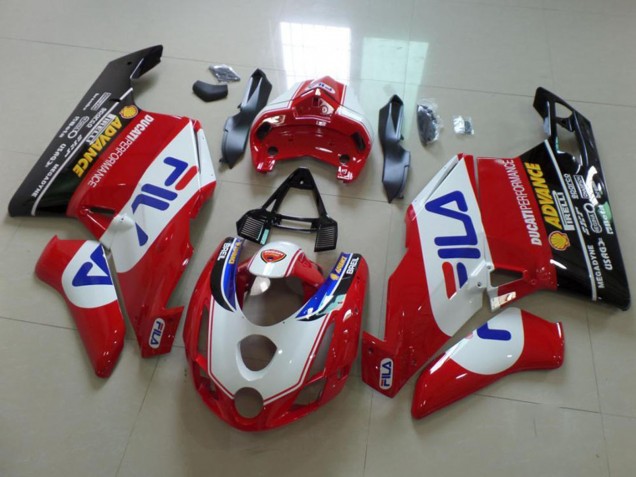 Blanc Rouge Bleu Noir Brillant Fila Carénage Moto Ducati 749 999 2003-2004