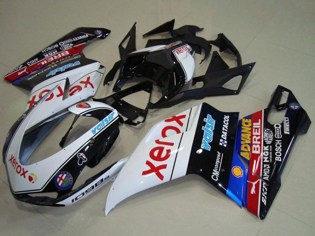 Blanc Bleu Rouge Noir Brillant Noir Xerox Valsir Carénage Moto Ducati 1098 2007-2014