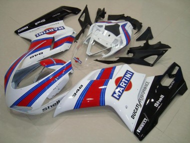 Blanc Rouge Vert Noir Brillant Martini Carénage Moto Ducati 848 2007-2014 Pas Chère