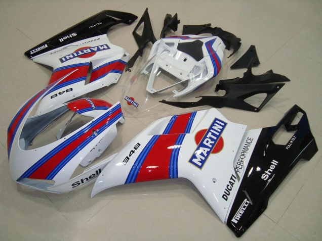 Blanc Rouge Vert Noir Brillant Martini Carénage Moto Ducati 848 2007-2014