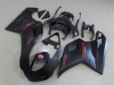 Noir Mat Rouge Carénage Moto Ducati 848 2007-2014 Pas Chère