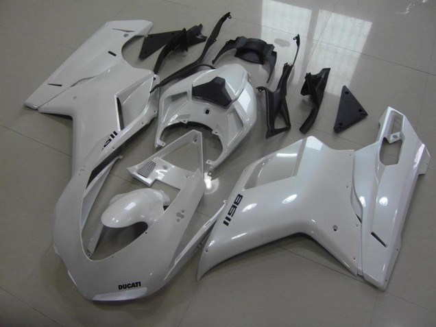 Blanc Brillant Carénage Moto Ducati 1198 2007-2014