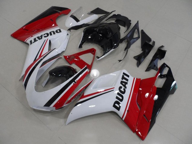 Blanc Rouge Vert Noir Brillant Carénage Moto Ducati 1098 2007-2014