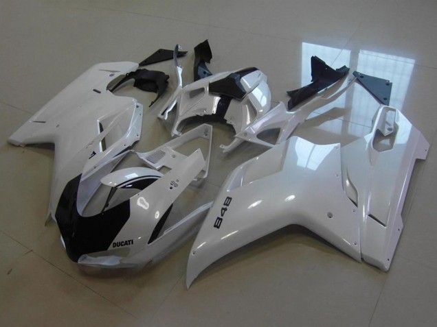 Blanc Brillant Carénage Moto Ducati 848 2007-2014
