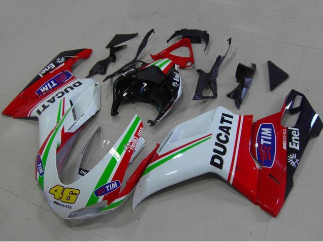 Blanc Rouge Vert Noir Brillant Jaune 46 Carénage Moto Ducati 848 1098 1198 2007-2014