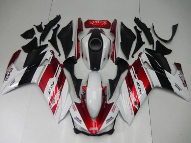 Blanc Rouge Noir Kits Carénages Moto ABS Yamaha YZF R3 2015-2018 Pas Chère