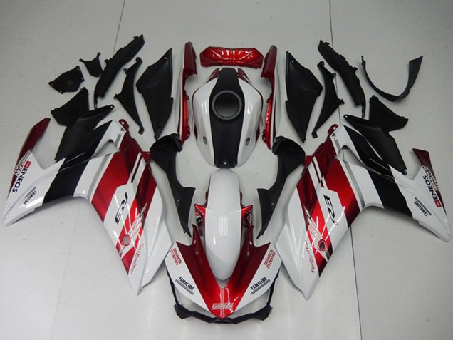 Blanc Rouge Noir Kits Carénages Moto ABS Yamaha YZF R3 2015-2018