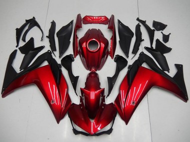 Rouge Noir Mat Carénage Moto Yamaha YZF R3 2015-2018 Pas Chère