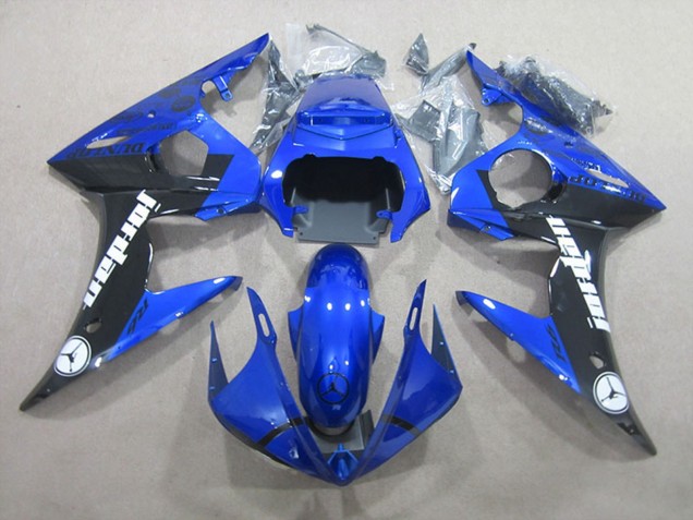 Bleu Noir Brillant Jordan Carénage Moto Yamaha YZF R6 2003-2004