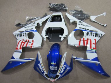 Blanc Bleu Rouge Fiat Motul Carénage Moto Yamaha YZF R6 2003-2004 Pas Chère