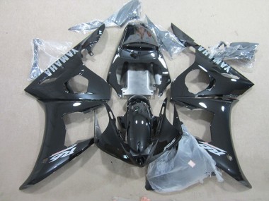 Noir Brillant Argent Décalque Carénage Moto Yamaha YZF R6 2003-2004 Pas Chère