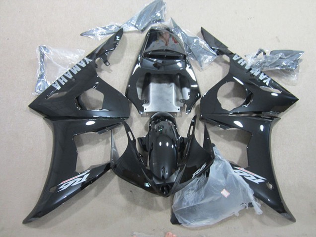 Noir Brillant Argent Décalque Carénage Moto Yamaha YZF R6 2003-2004