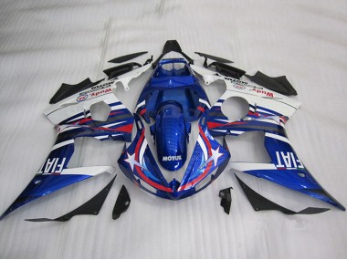 Blanc Bleu Rouge Motul Fiat Carénage Moto Yamaha YZF R6 2003-2004 Pas Chère