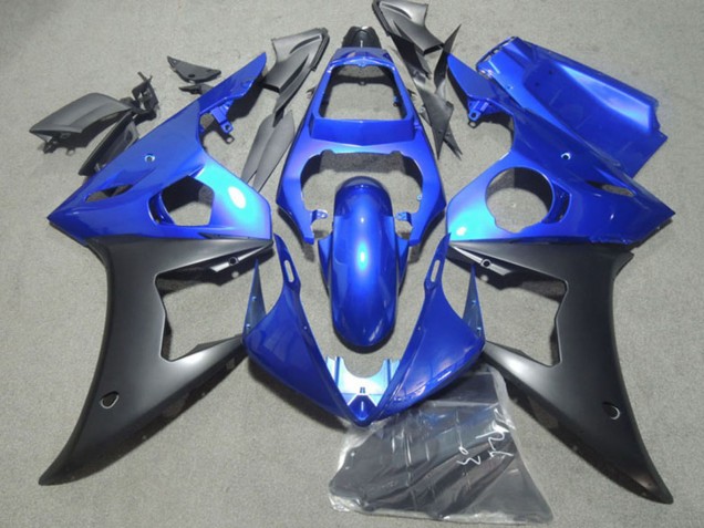 Bleu Noir Mat Carénages Moto Yamaha YZF R6 2003-2004
