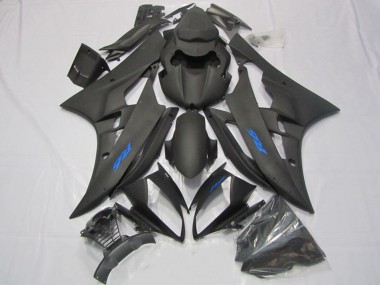 Noir Mat Bleu Décalque Carénage Moto Yamaha YZF R6 2006-2007 Pas Chère