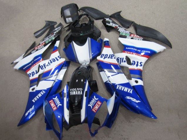 Blanc Bleu Rouge Sterilgarda Volvo Fimer Carénage Moto Yamaha YZF R6 2006-2007