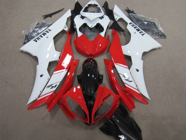 Blanc Rouge Noir Brillant Carénage ABS Yamaha YZF R6 2008-2016