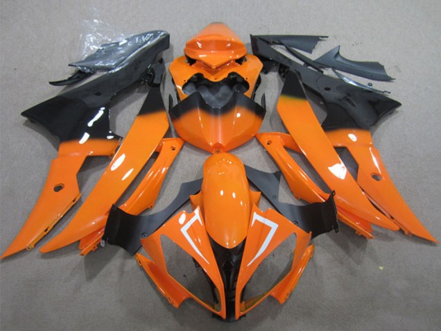Orange Noir Brillant Carénages Moto Yamaha YZF R6 2008-2016