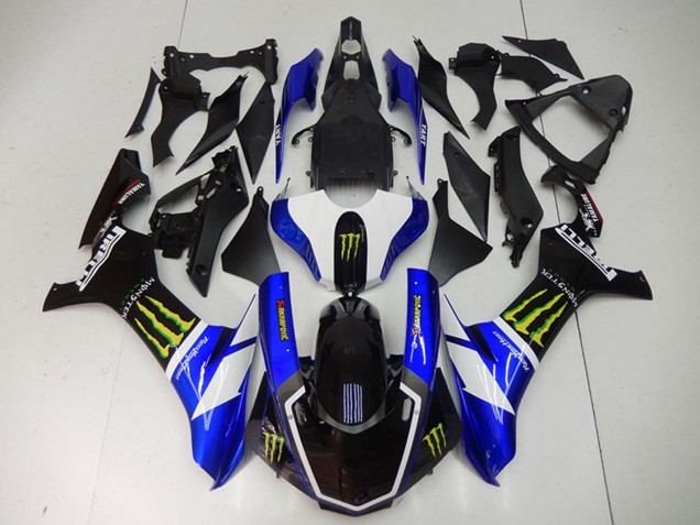Bleu Blanc Noir Brillant Vert Monstre Carénage Moto Yamaha YZF R1 2015-2019