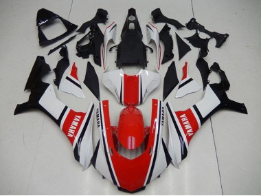 Blanc Rouge Noir Carénage Moto Yamaha YZF R1 2015-2019 Pas Chère