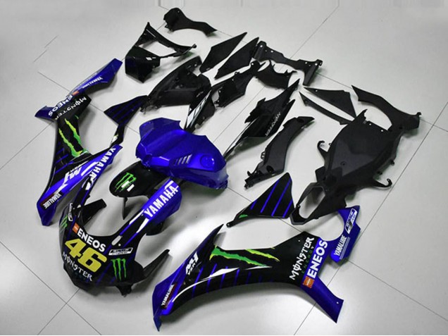 Bleu Blanc Noir Vert ENEOS Monstre M1 46 Carénage Moto Yamaha YZF R1 2015-2019