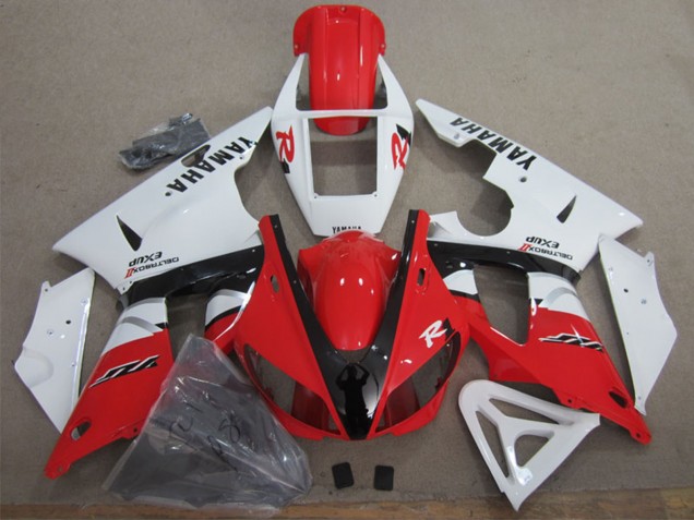Blanc Rouge Noir Carénages Moto Yamaha YZF R1 1998-1999