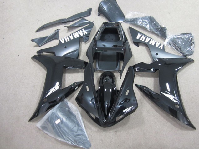Noir Brillant Noir Mat Blanc Carénage Moto Yamaha YZF R1 2002-2003