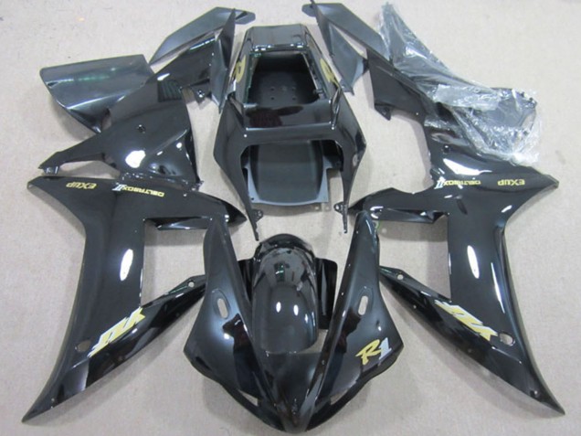 Noir Brillant Or Décalque Carénage Moto Yamaha YZF R1 2002-2003