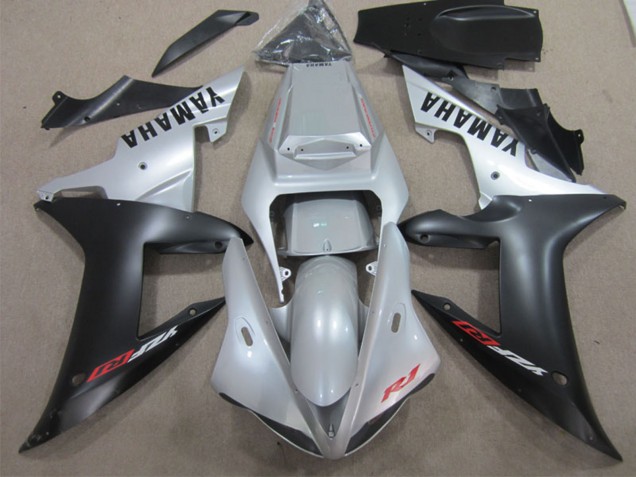Argent Noir Mat Carénages Moto Yamaha YZF R1 2002-2003