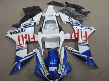 Blanc Bleu Rouge Fiat Motul Carénage Moto Yamaha YZF R1 2004-2006 Pas Chère