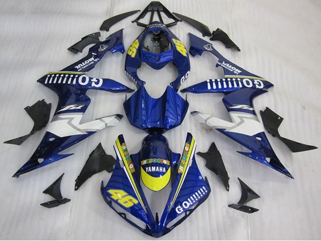 Bleu Jaune Blanc Go 46 Carénage Moto Yamaha YZF R1 2004-2006