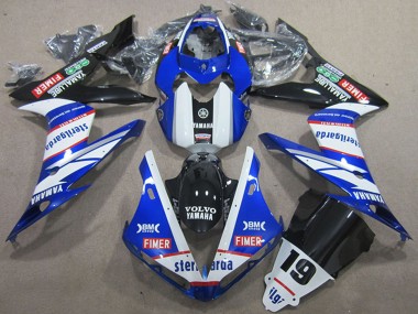 Blanc Bleu Noir Rouge Volvo Sterilgarda 19 Carénage Moto Yamaha YZF R1 2004-2006 Pas Chère