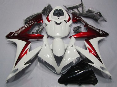 Blanc Rouge Michelin Carénage Moto Yamaha YZF R1 2004-2006 Pas Chère