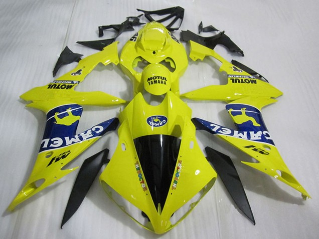 Jaune Bleu Noir Blanc Chameau Motul Carénage Moto Yamaha YZF R1 2004-2006