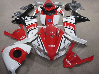 Blanc Rouge Noir Brillant Carénages Moto Yamaha YZF R1 2007-2008 Pas Chère