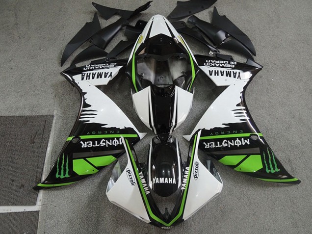 Blanc Noir Vert Monstre Semakin Didepan Carénage Moto Yamaha YZF R1 2009-2011