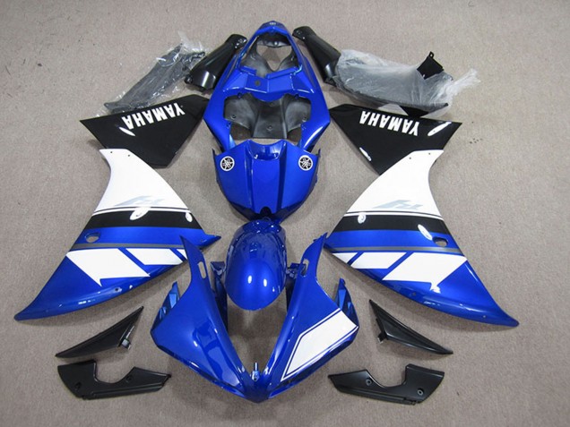 Bleu Blanc Noir Brillant Carénages Moto Yamaha YZF R1 2012-2014